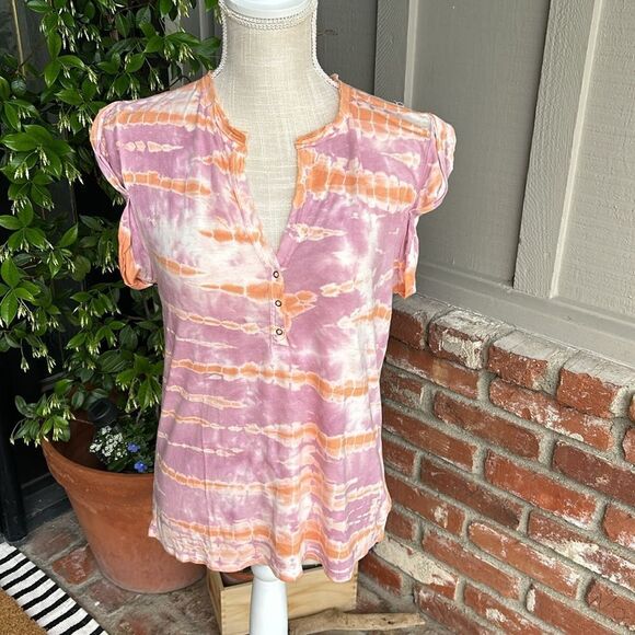 NWT Young Fabulous & Broke Linen Blend Tie Dye Loni Tee Size: M - Picture 4 of 12